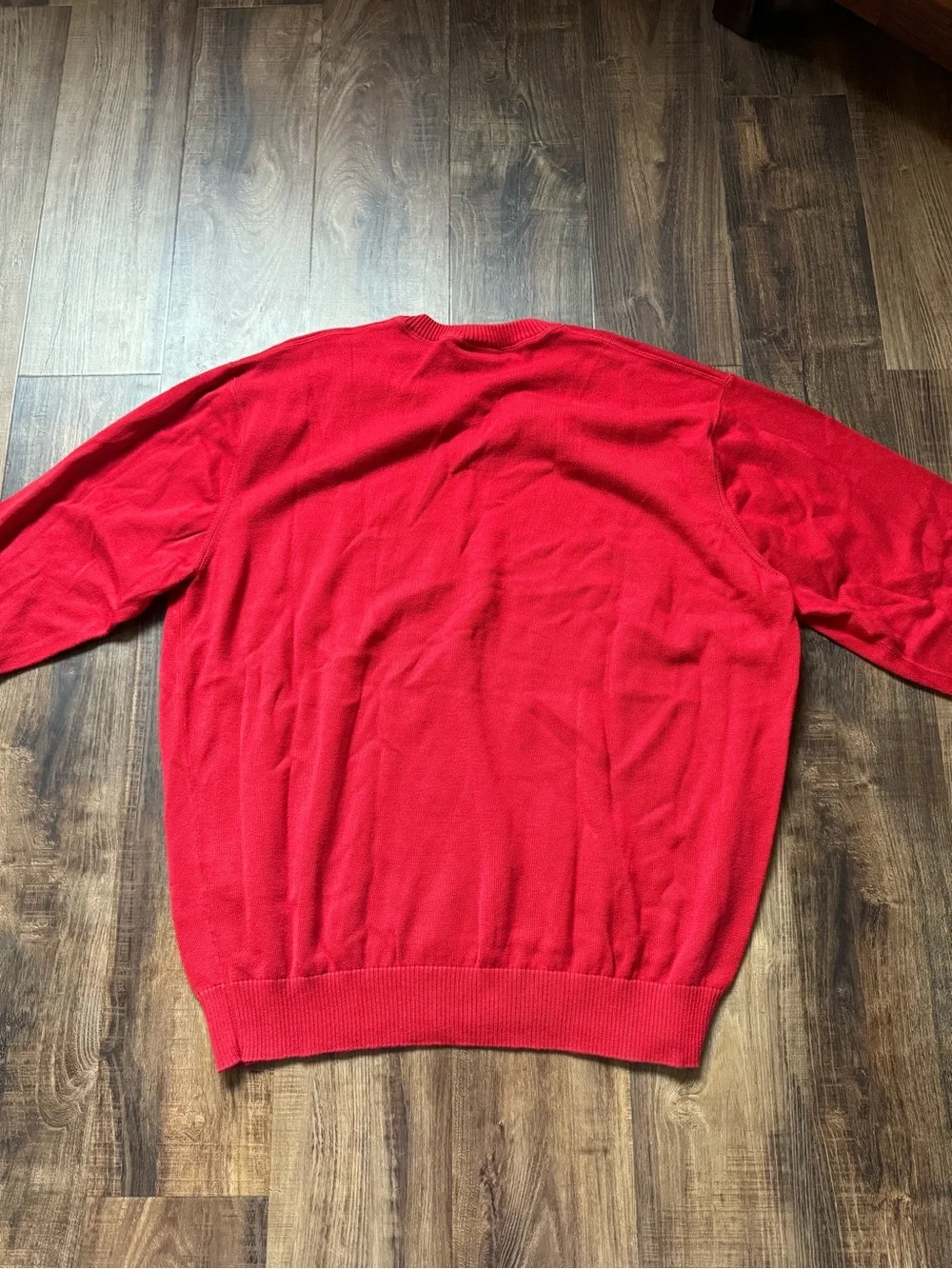 Lacoste Men's V-Neck Red Sweater
